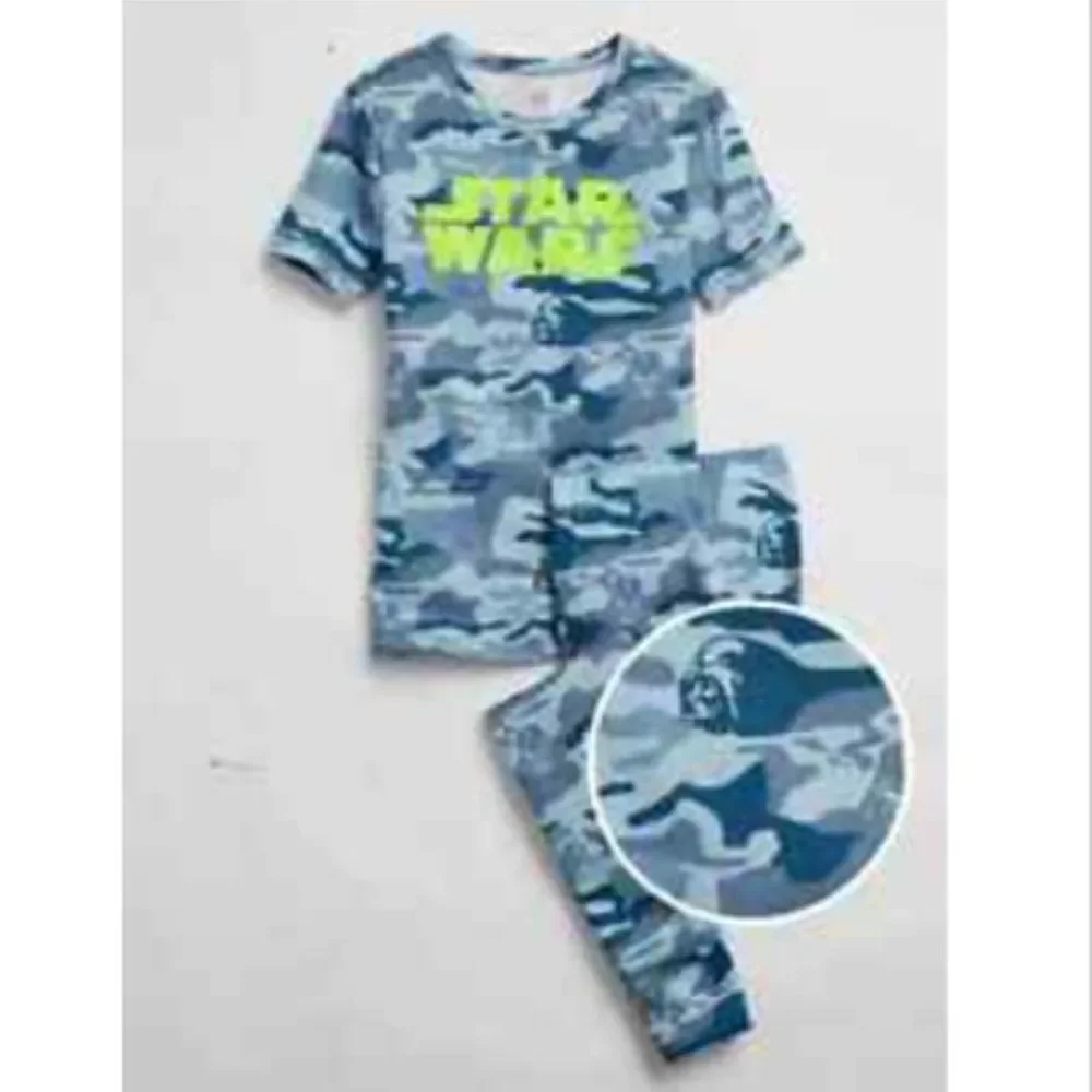 New GAP STAR WARS Camo 2 Piece Pajama Set NWT Boy Size 4 Snug Fit Organic Cotton